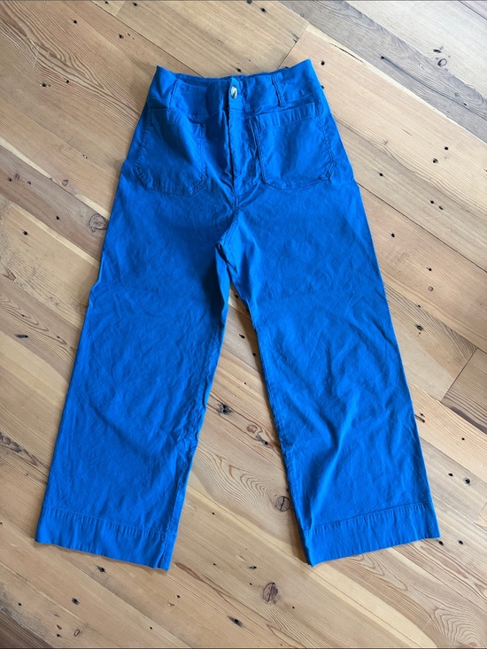 Maeve Pants - Maeve Anthropologie wide leg crop Colette pants in blue